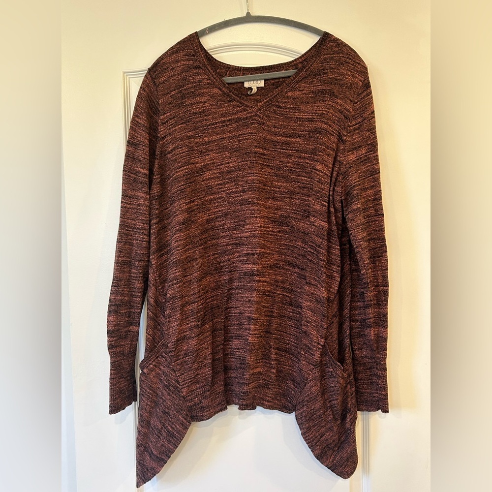 EUC LOGO by Lori Goldstein Women's "Melange" Cotton Cashmere Pullover Sweater